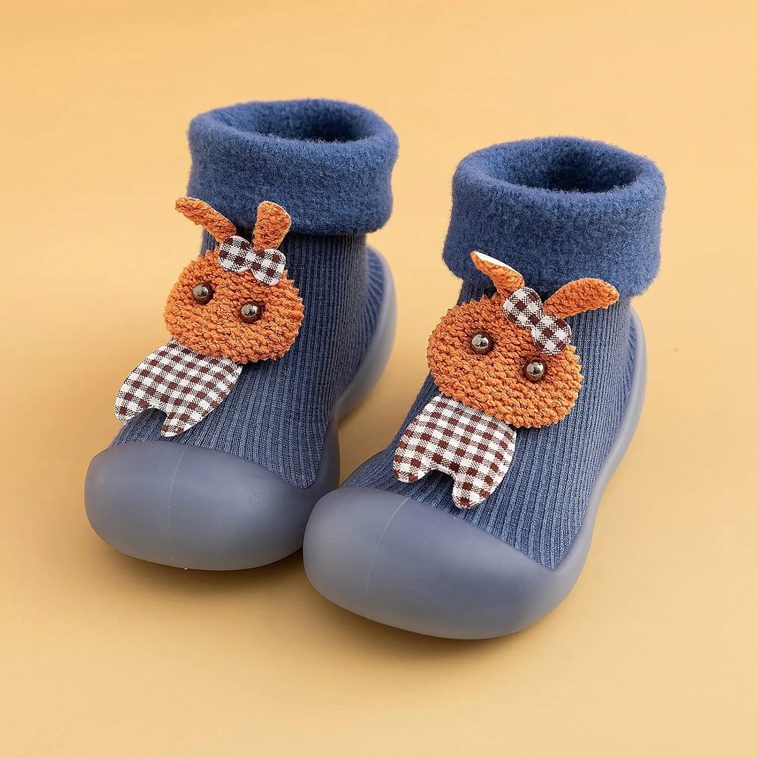 04T Toddler Kids Boys Girls Solid Warm Knit Soft Sole Rubber Shoes Dragon Claws Socks Slipper