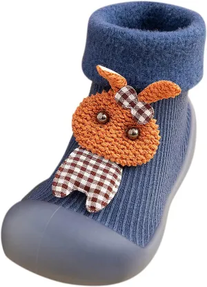 04T Toddler Kids Boys Girls Solid Warm Knit Soft Sole Rubber Shoes Dragon Claws Socks Slipper