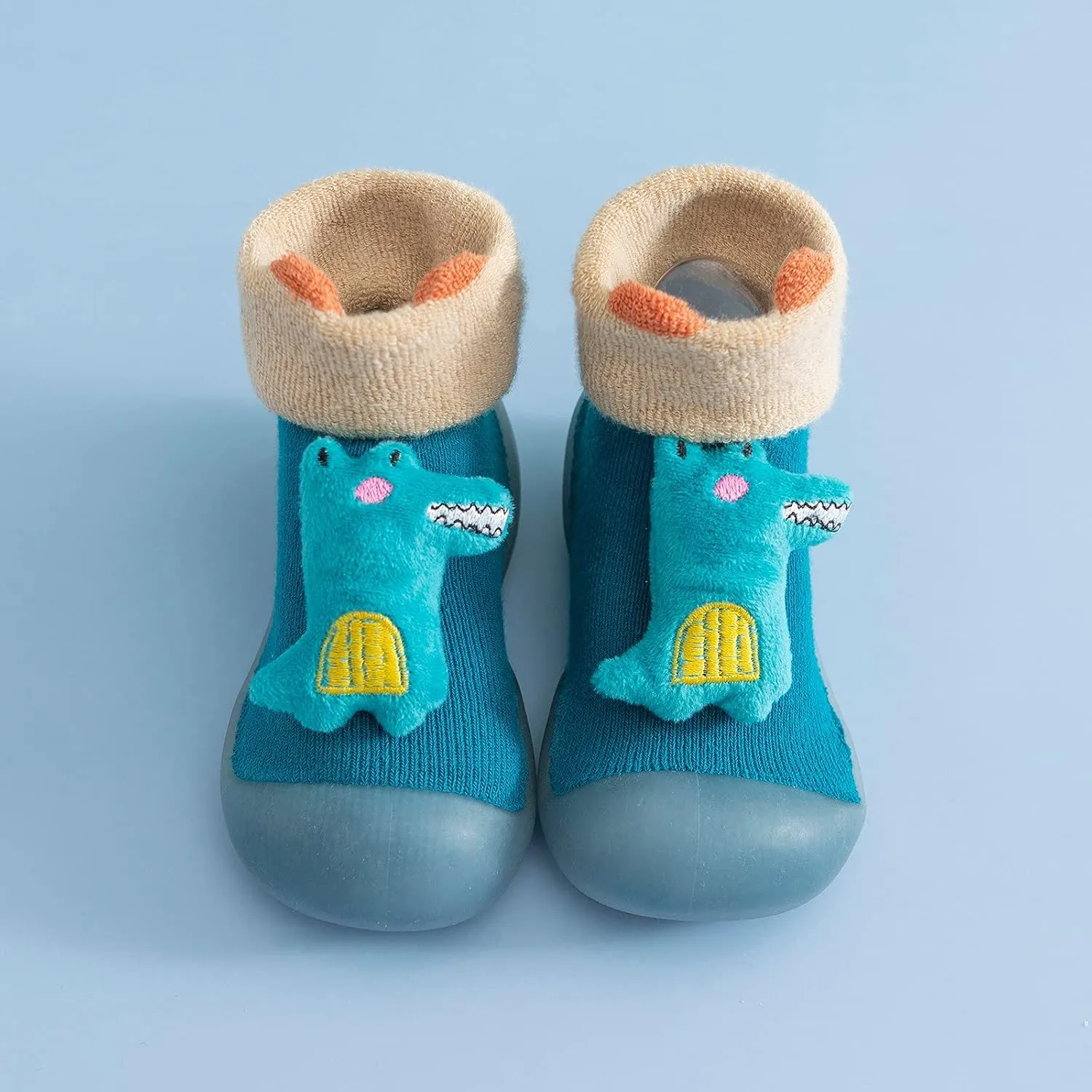 04T Toddler Kids Boys Girls Solid Warm Knit Soft Sole Rubber Shoes Dragon Claws Socks Slipper