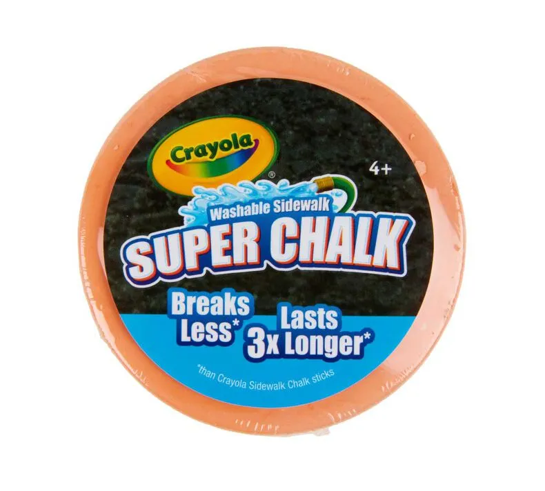 1 Ct.  Crayola Super Chalk, 3xLonger Lasting, Ships Better with Fewer Breaks,  Washable Sidewalk Chalk.