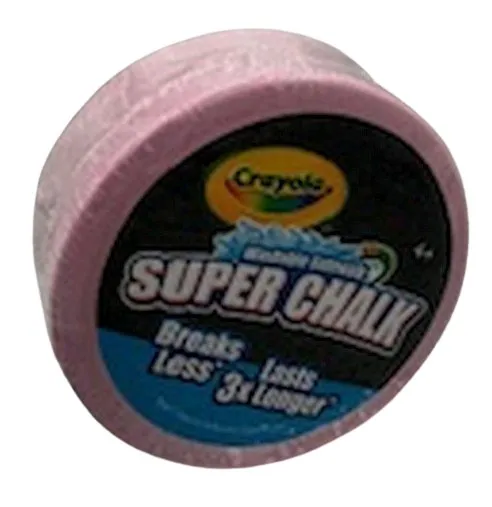 1 Ct.  Crayola Super Chalk, 3xLonger Lasting, Ships Better with Fewer Breaks,  Washable Sidewalk Chalk.