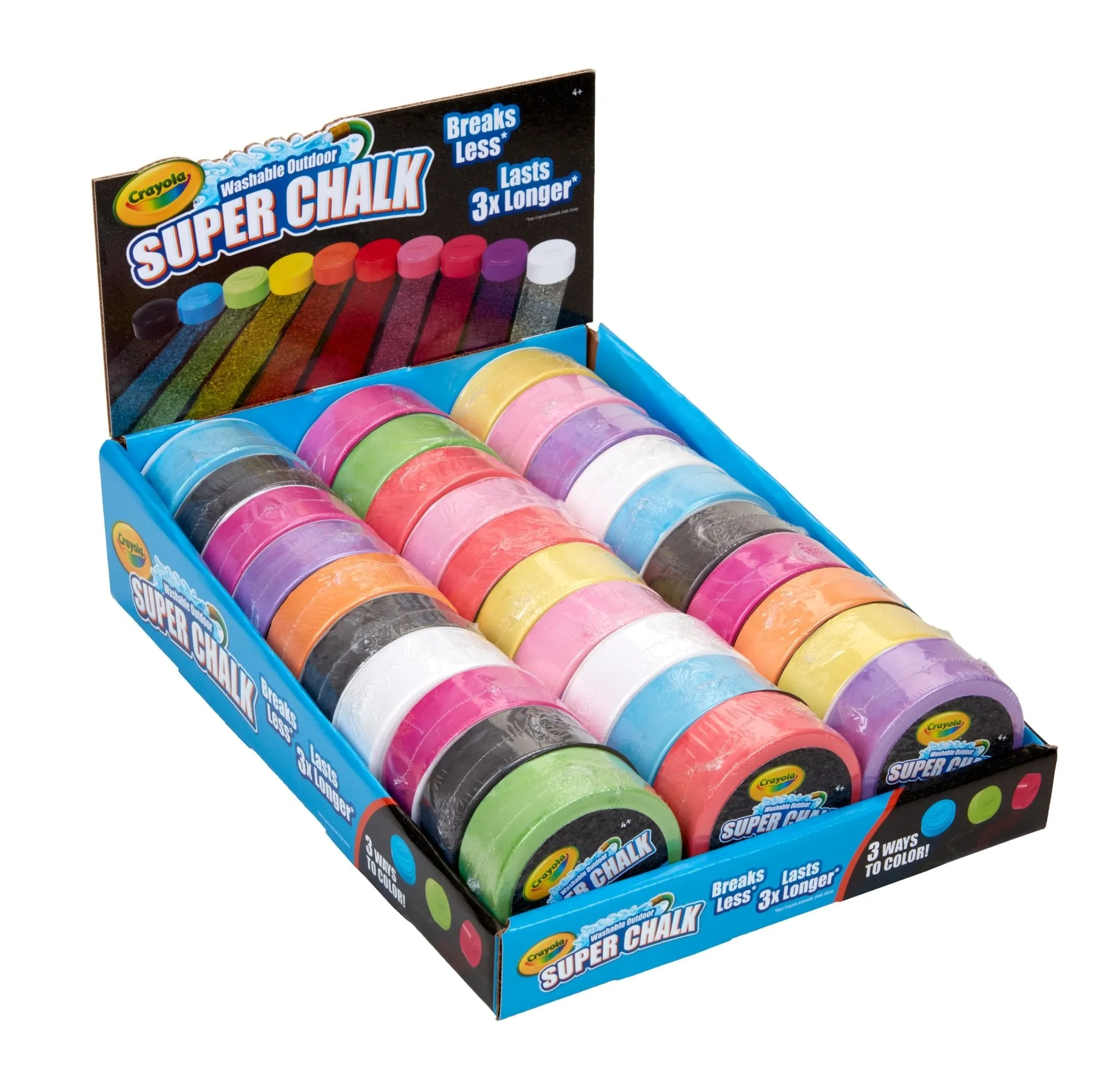 1 Ct.  Crayola Super Chalk, 3xLonger Lasting, Ships Better with Fewer Breaks,  Washable Sidewalk Chalk.