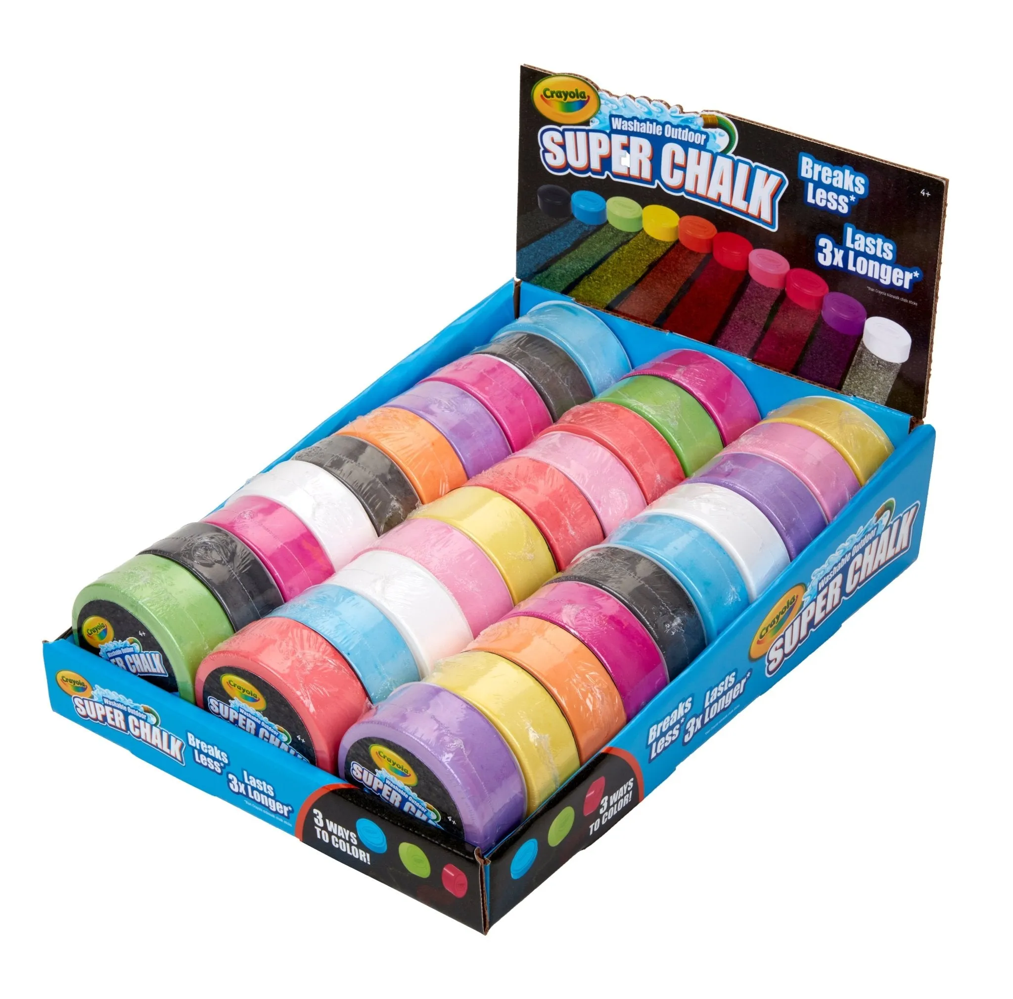1 Ct.  Crayola Super Chalk, 3xLonger Lasting, Ships Better with Fewer Breaks,  Washable Sidewalk Chalk.