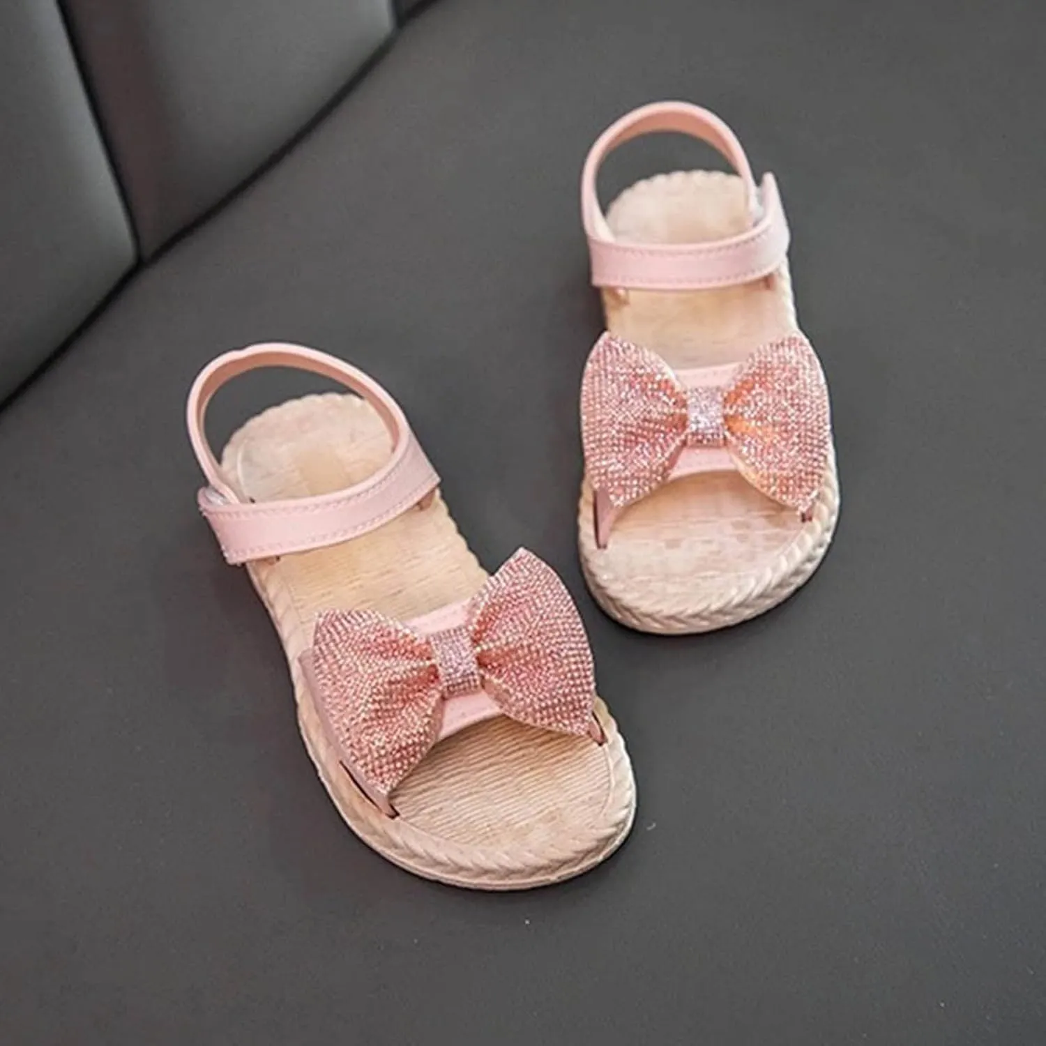 2025 Toddler Kids Infant Girls Soild Bowknot Princress Shoes Soft Sole Non Slip First Walkers Prewalker Beach Shoes