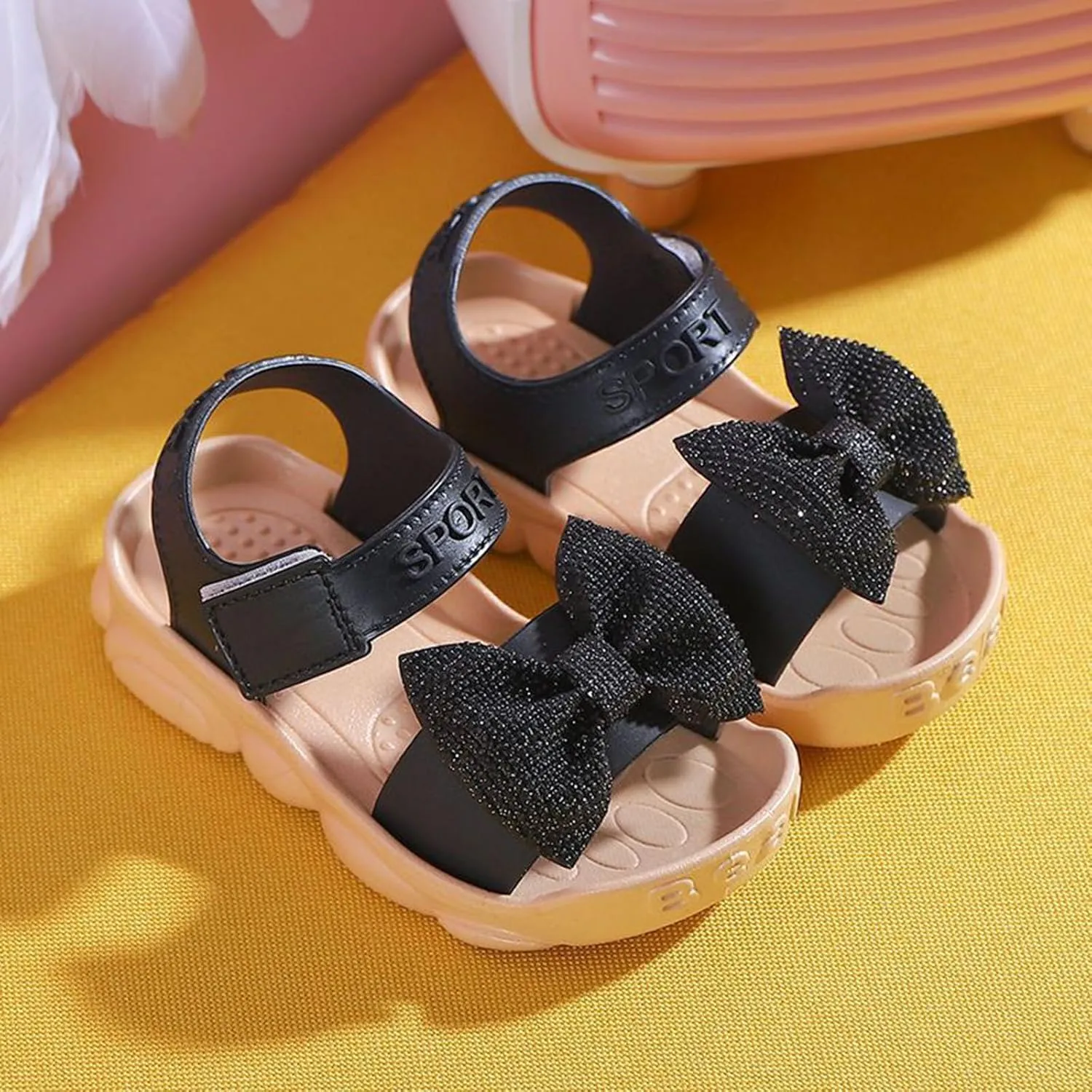 2025 Toddler Kids Infant Girls Soild Bowknot Princress Shoes Soft Sole Non Slip First Walkers Prewalker Beach Shoes