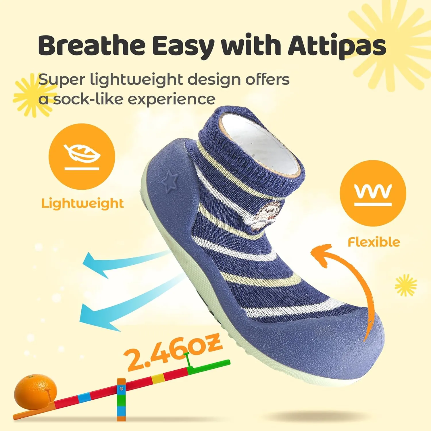 3.5 Baby Sock Shoes for Baby Boy & Girl, Soft, Non-Slip Toddler Sock Shoes, Breathable Infant Walking Shoes, First Steps Baby Shoes, Fun Animal-Themed Designs, Easy to Put On