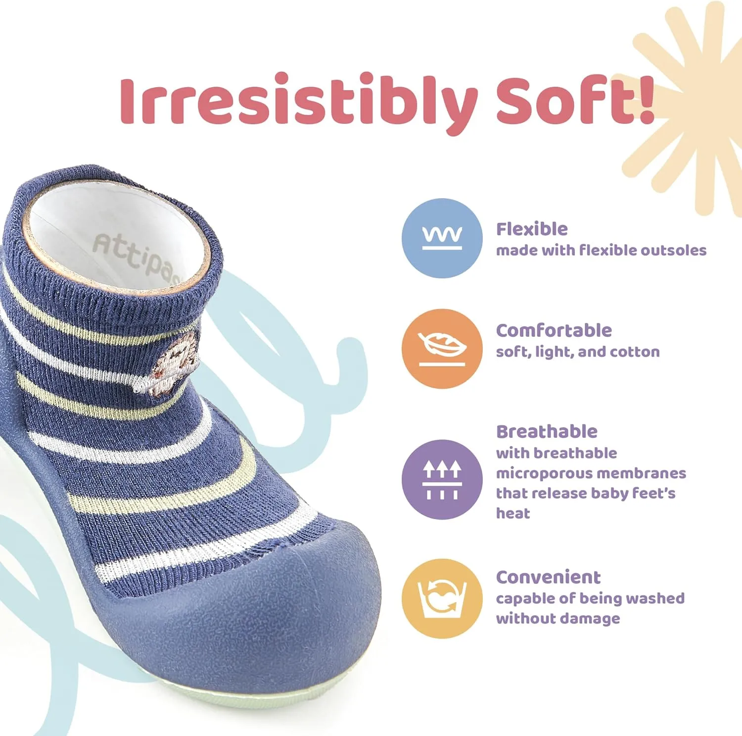3.5 Baby Sock Shoes for Baby Boy & Girl, Soft, Non-Slip Toddler Sock Shoes, Breathable Infant Walking Shoes, First Steps Baby Shoes, Fun Animal-Themed Designs, Easy to Put On