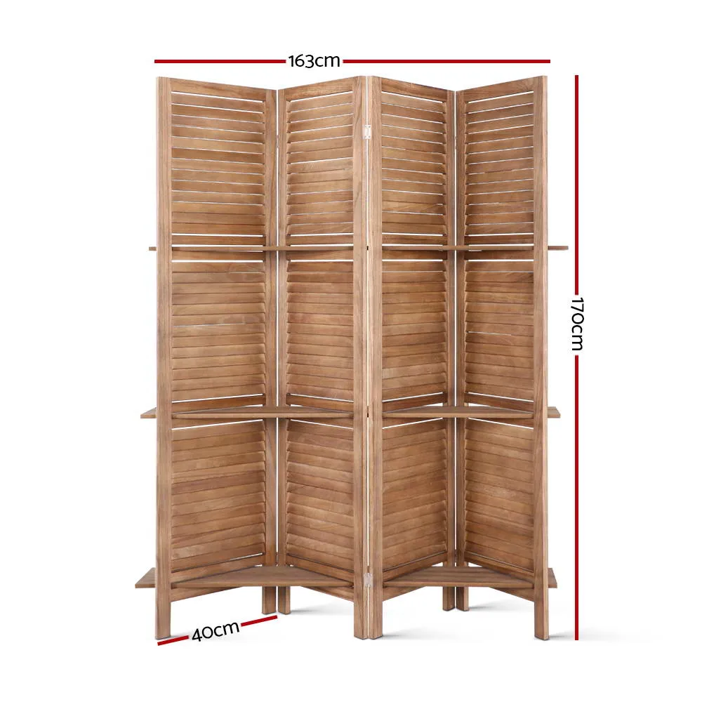 4 Panel Brown Room Divider / Privacy Screen (foldable)