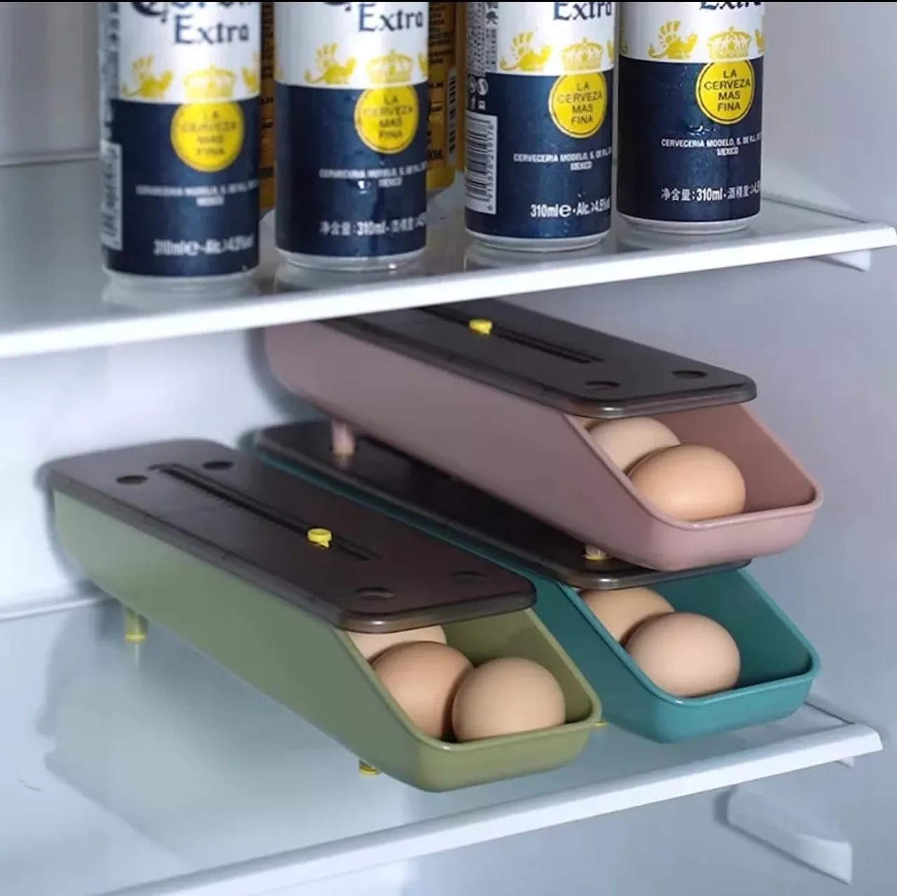 Automatic Rolling Egg Storage Box Ib-257 Pink