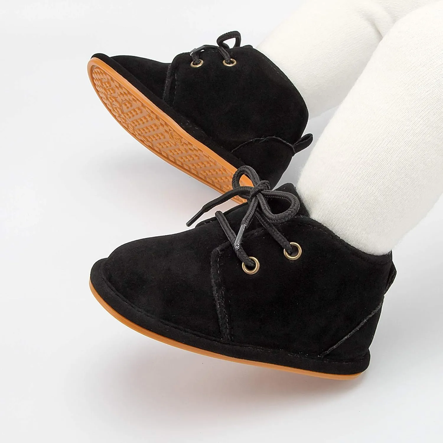 Baby Boys Girls Booties Fleece Anti-Slip Soft Sole Boots Toddler First Walker Warm Shoes