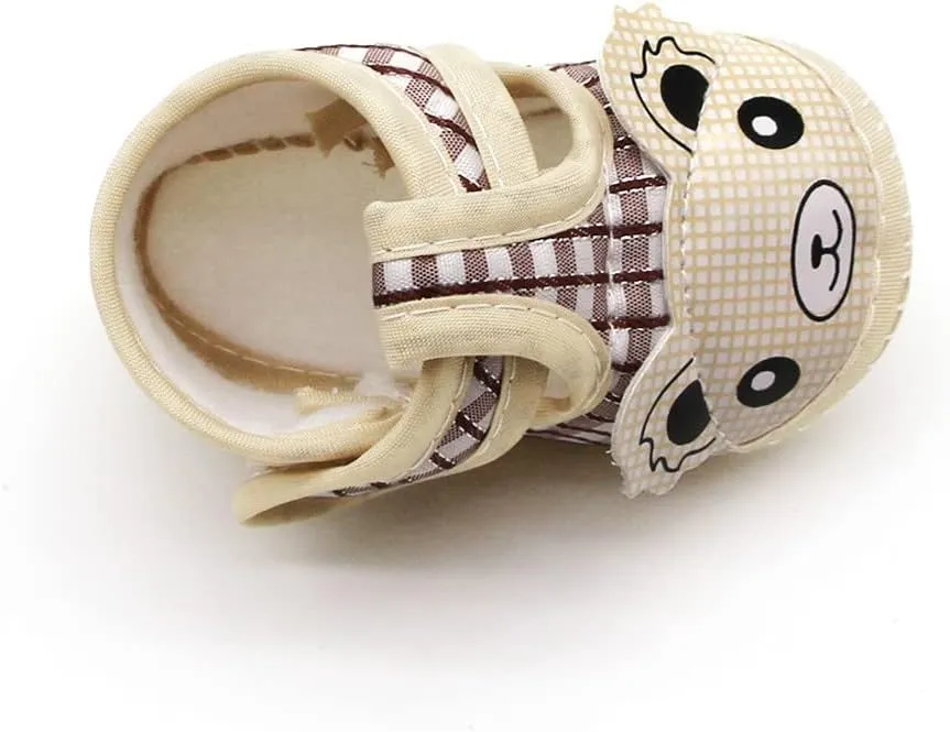Baby Boys Girls Cartoon Bear Walking Sandals Buckle Anti-Slip Soft Sole Breathable Prewalker Flat Crib Shoes