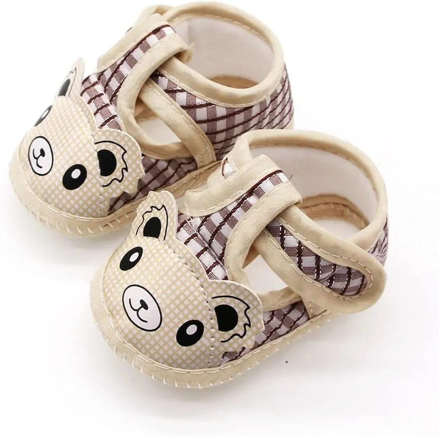Baby Boys Girls Cartoon Bear Walking Sandals Buckle Anti-Slip Soft Sole Breathable Prewalker Flat Crib Shoes