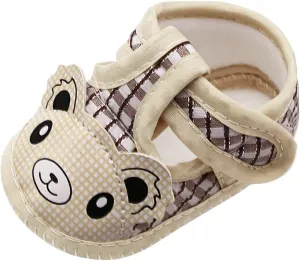 Baby Boys Girls Cartoon Bear Walking Sandals Buckle Anti-Slip Soft Sole Breathable Prewalker Flat Crib Shoes