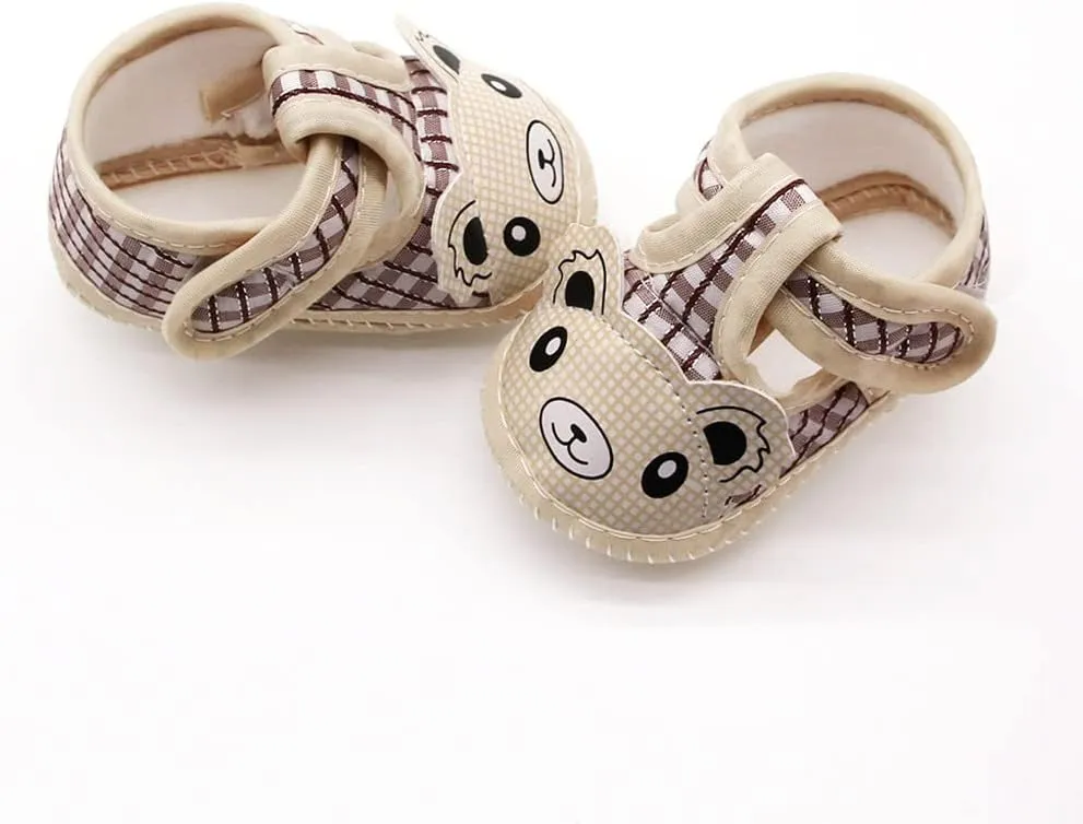 Baby Boys Girls Cartoon Bear Walking Sandals Buckle Anti-Slip Soft Sole Breathable Prewalker Flat Crib Shoes
