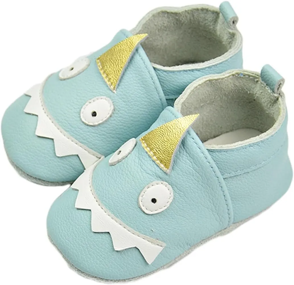 Baby Boys Girls Unisex Soft Soles Anti Slip rib Shoes Cute artoon First Walking Slippers for Infant Toddler Baby Footie