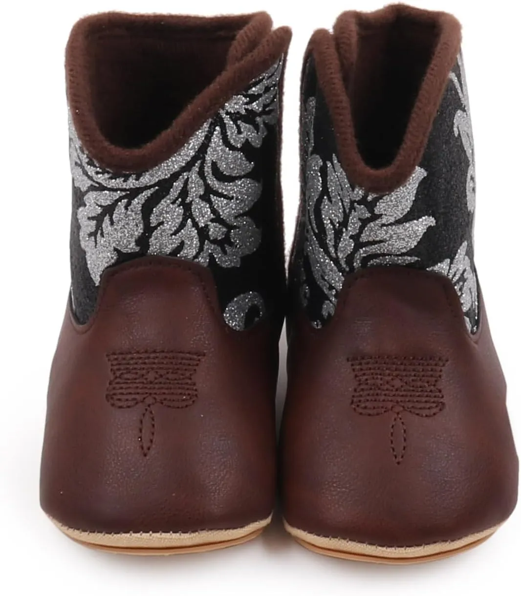 Baby Cowboy Boots Western Leather Boots Toddler Cowboy Bootie Soft Sole Non-Slip Crib Shoes for Infant Boys Girls 0-18 Months