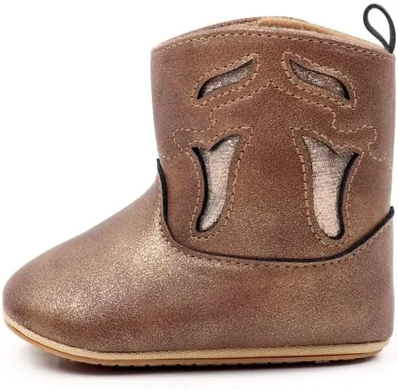 Baby Cowboy Cowgirl Boots Western Boots Toddler Cowboy Bootie Soft Sole Non-Slip Crib Shoes for Infant Boys Girls 0-18 Months