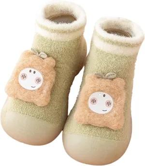 Baby Cozy Fleece Ankle Booties Soft Sole Anti-Slip Infant Prewalker Unisex Nursling Shoes Newborn Walking Shoes