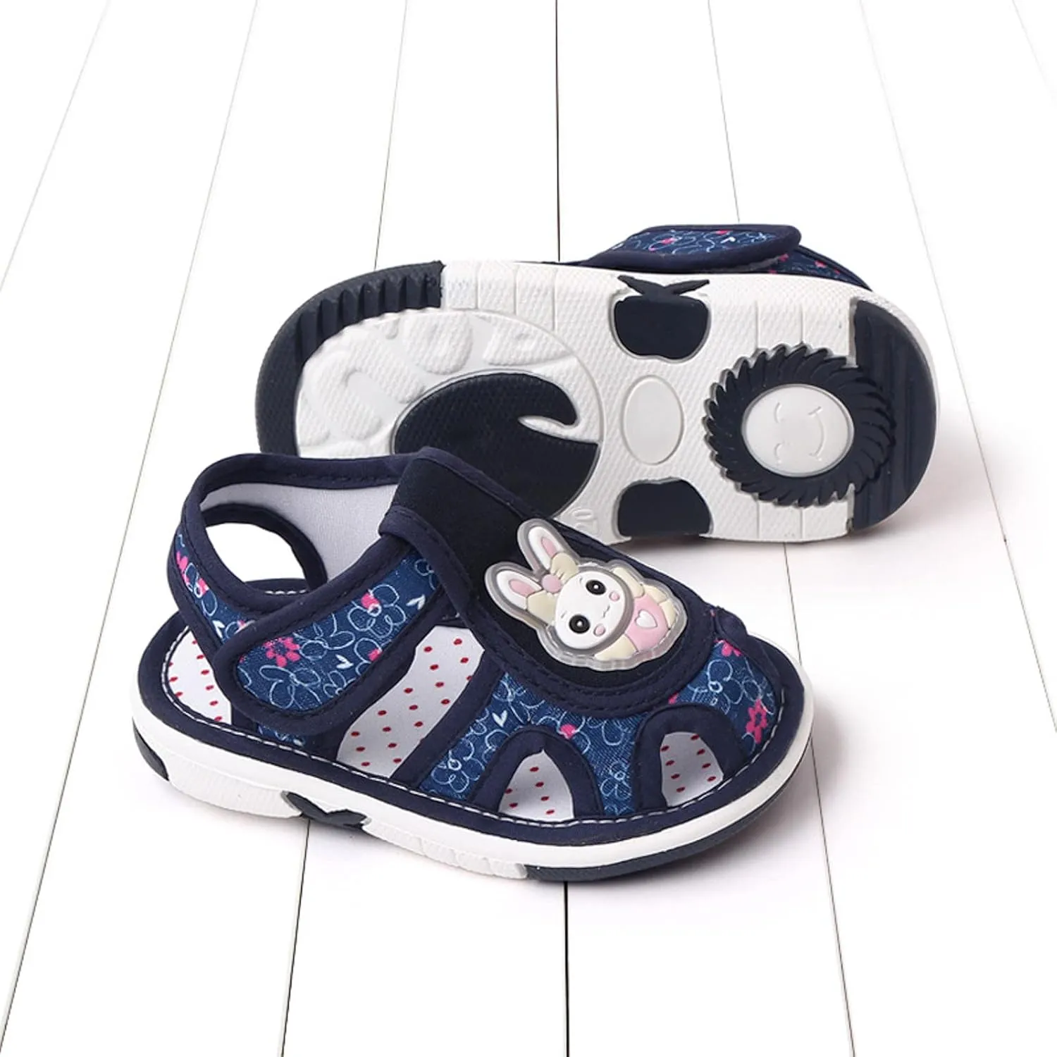 Baby Girl Sandals Closed-Toe Anti-Slip Premium Rubber Sole Toddler Boys Lightweight Hollow First Walkers Shoes
