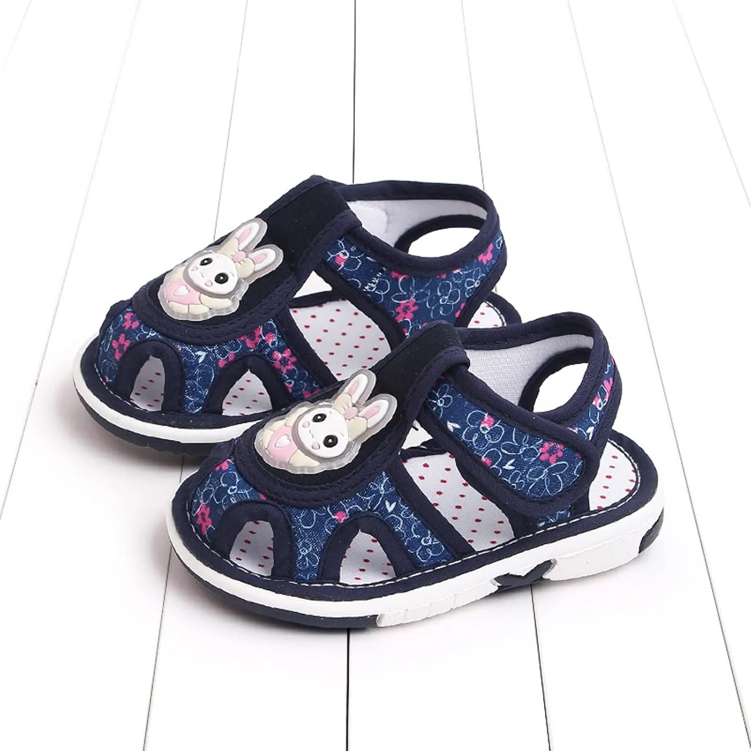 Baby Girl Sandals Closed-Toe Anti-Slip Premium Rubber Sole Toddler Boys Lightweight Hollow First Walkers Shoes