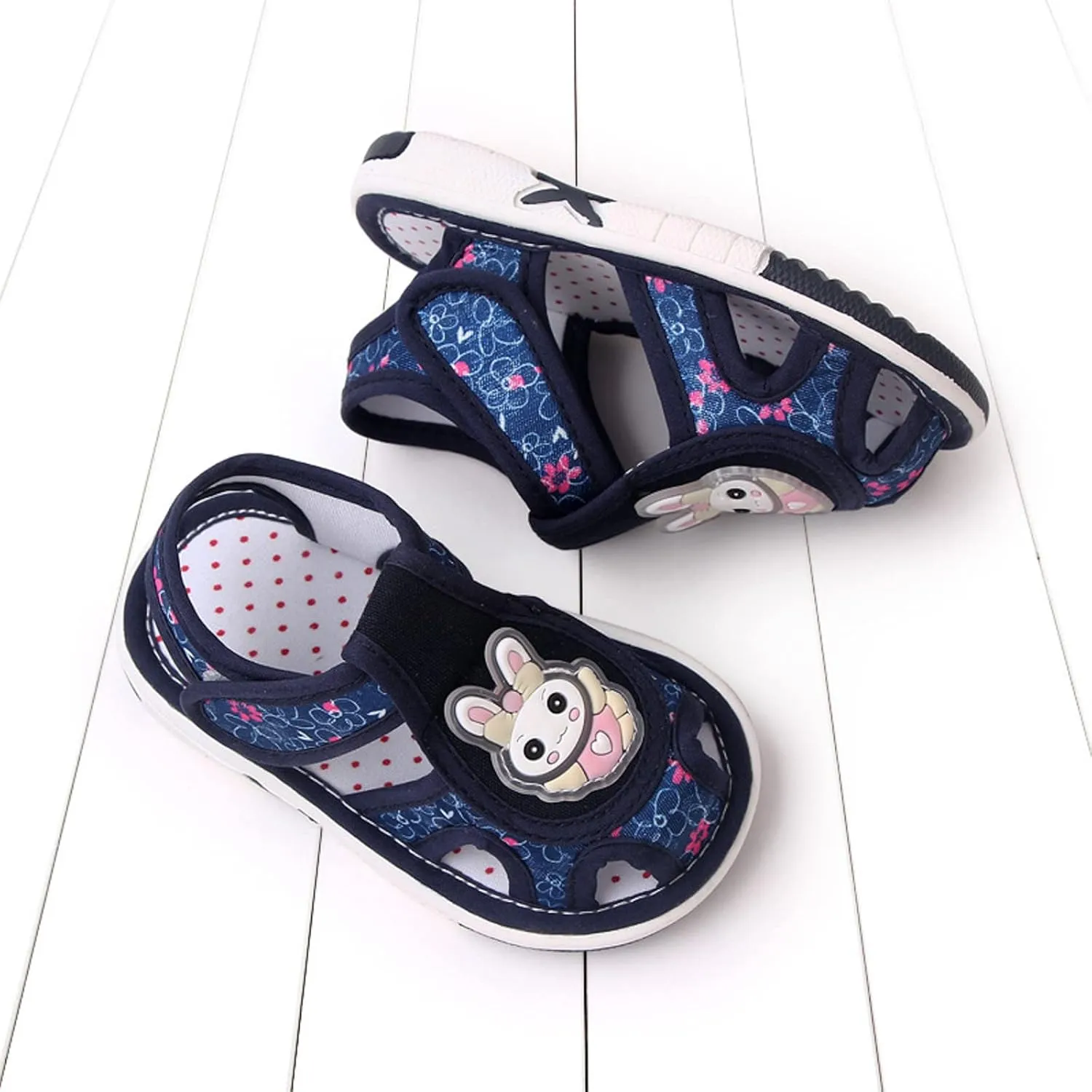 Baby Girl Sandals Closed-Toe Anti-Slip Premium Rubber Sole Toddler Boys Lightweight Hollow First Walkers Shoes