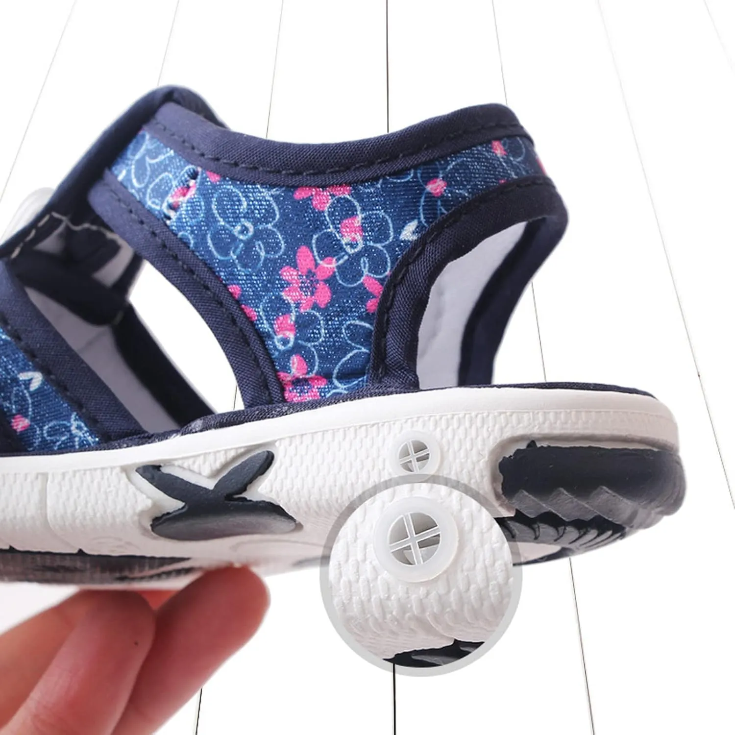 Baby Girl Sandals Closed-Toe Anti-Slip Premium Rubber Sole Toddler Boys Lightweight Hollow First Walkers Shoes