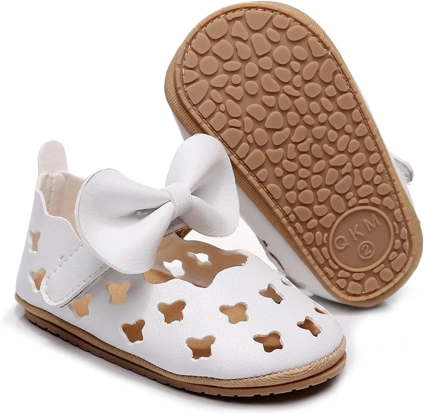 Baby Hollow Sandals Toddler Infant Girls PU Leather Soft Closed Toe Sandals Flower Princess Bowknot Flat Shoes