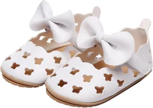 Baby Hollow Sandals Toddler Infant Girls PU Leather Soft Closed Toe Sandals Flower Princess Bowknot Flat Shoes