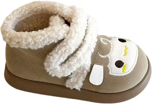 Baby Winter Furry Warm Ankle Shoes for Toddler Cute artoon Plush Lined Snow Boots Soft Sole Kids Size 3 Snow Boots