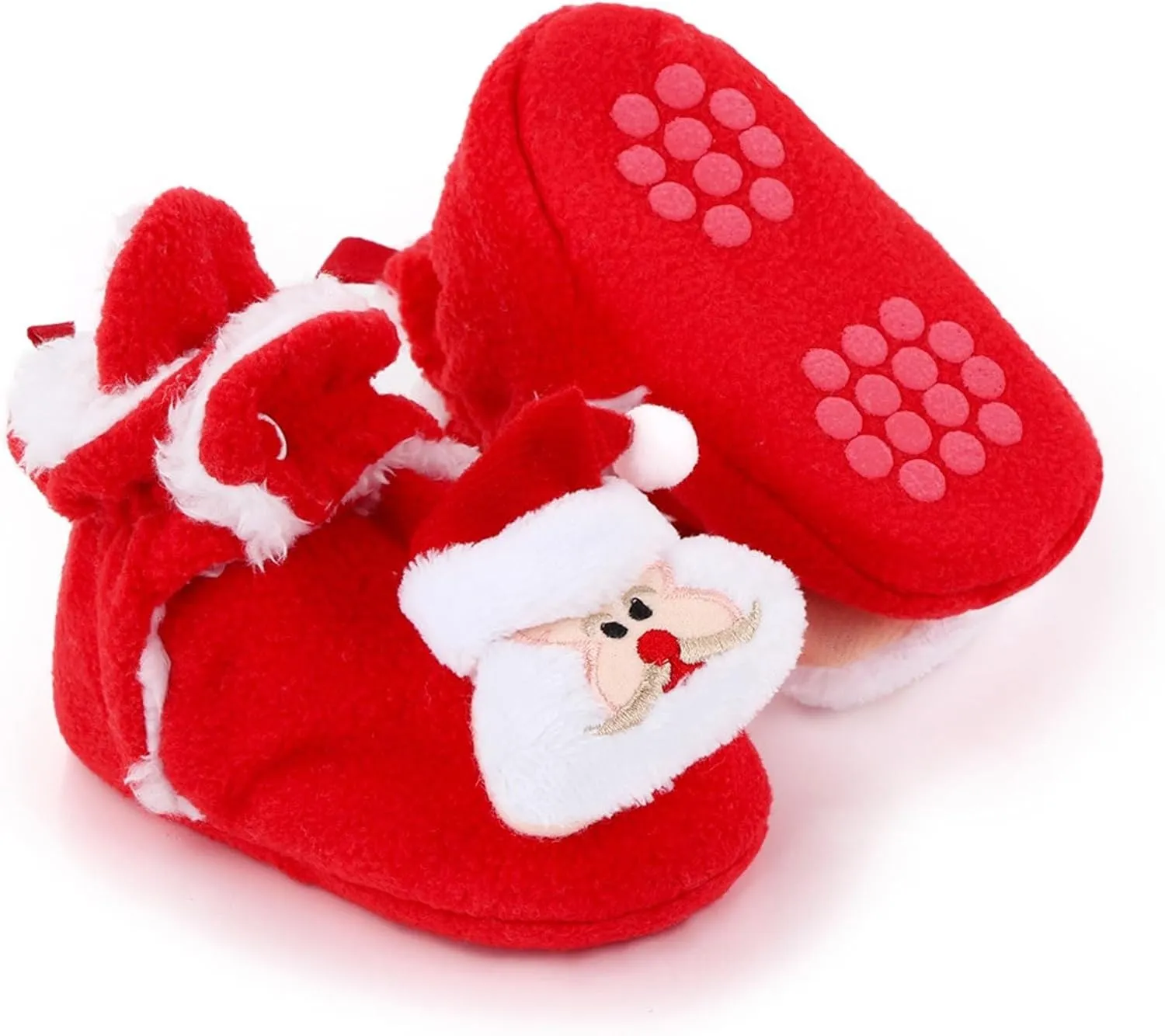 Baby Winter Shoes Infant Christmas Booties Soft Baby Santa Winter Warm Slippers Fur Lined Snow Boots Kids Shoes