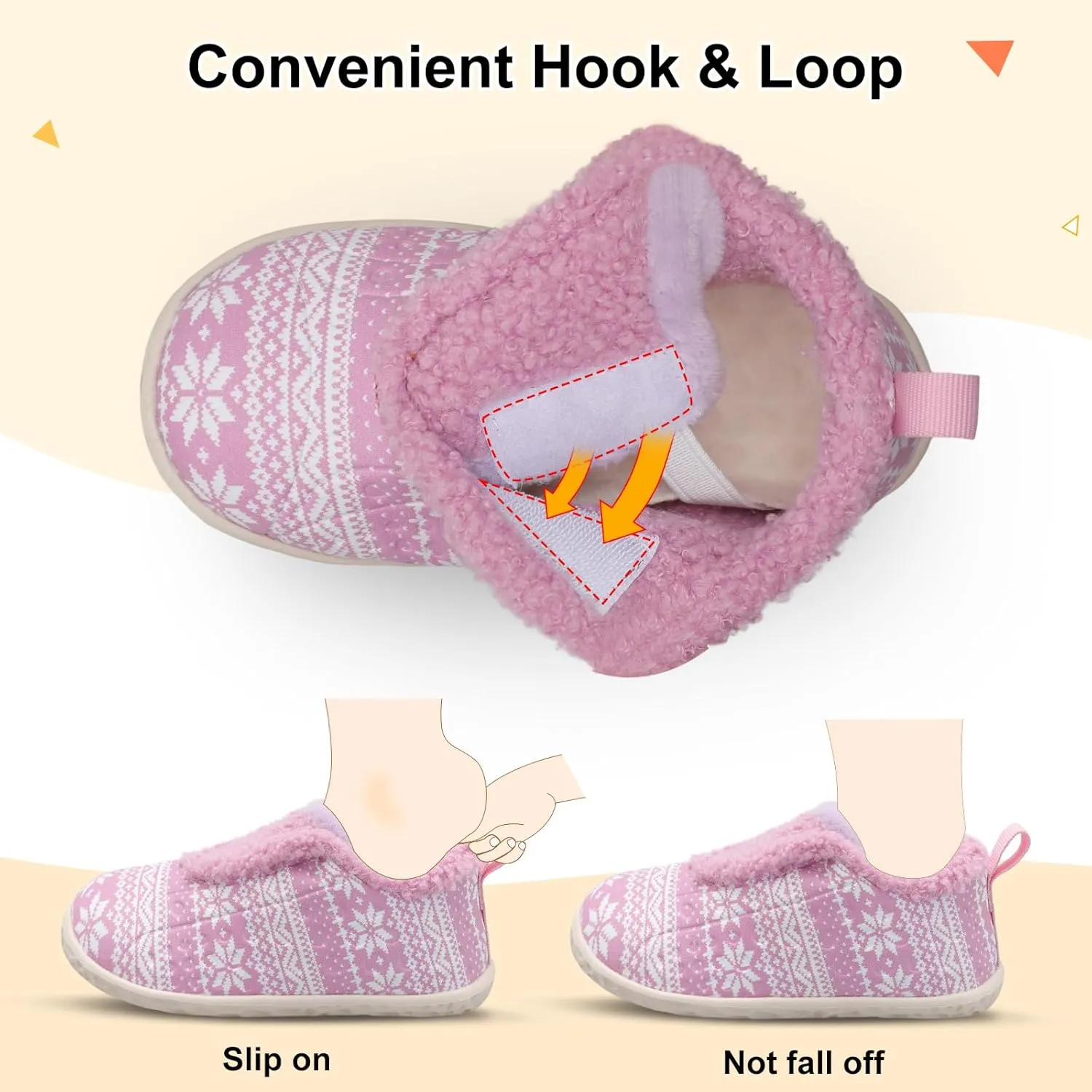 BARERUN Toddler Slippers Boys Girls Warm Skin-friendly House Slippers Soft-Lightweight Around House Shoes for Kids Indoor/Outdoor