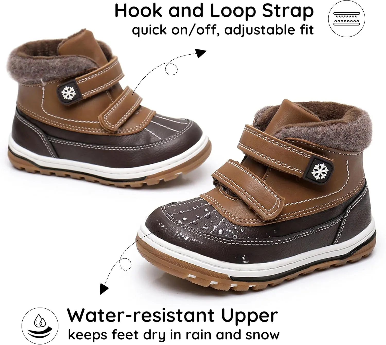 Blikcon Boys Boots Toddler Boys Girls Fall/Winter Boots Outdoor with Hook and Loop (Toddler/Little Kid)