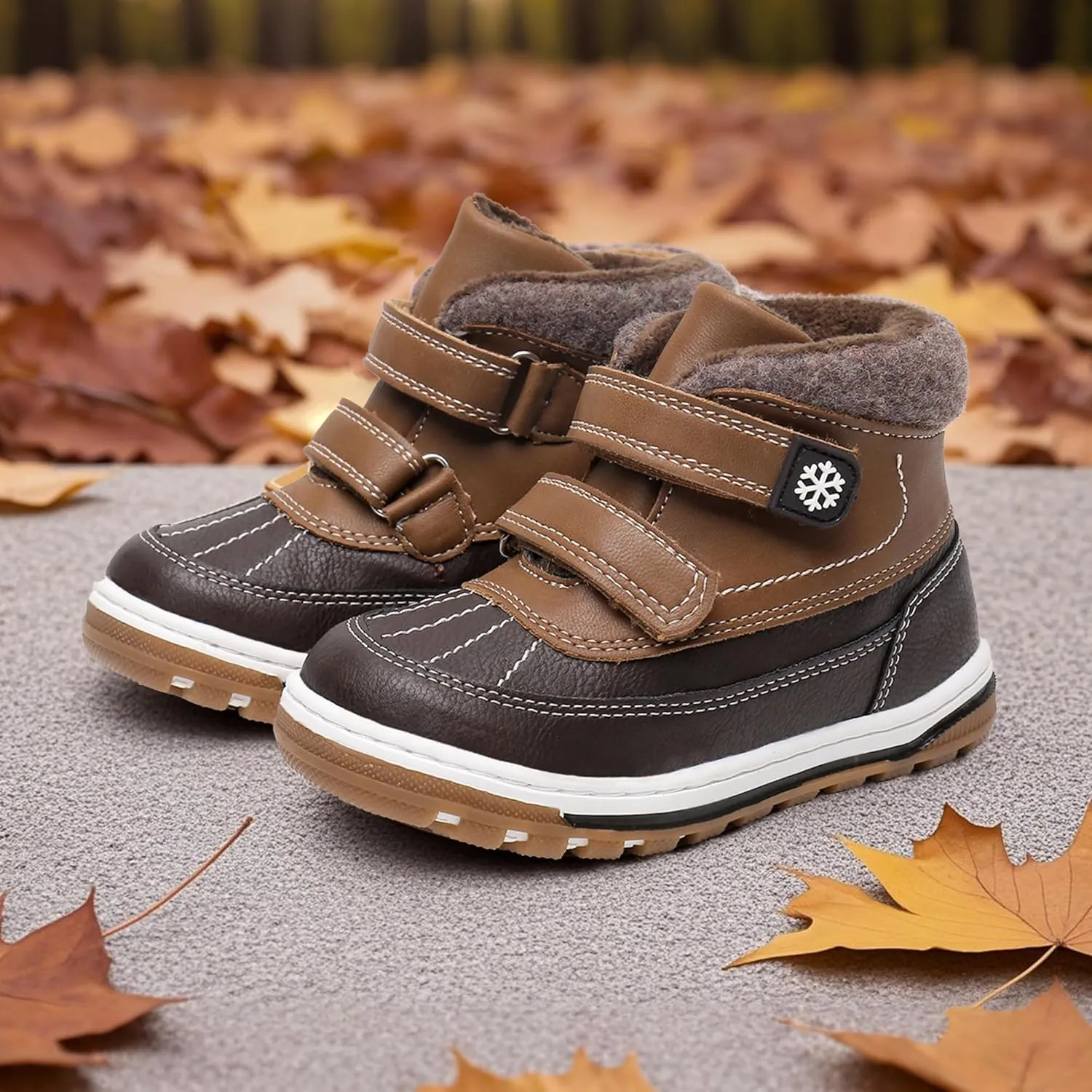 Blikcon Boys Boots Toddler Boys Girls Fall/Winter Boots Outdoor with Hook and Loop (Toddler/Little Kid)
