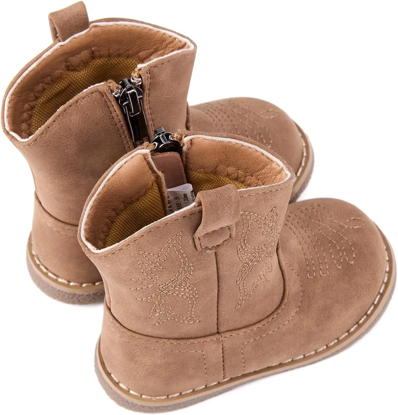 BMCiTYBM Baby Cowboy Cowgirl Boots Infant Western Boots Toddler Boys Girls Round Toe Riding Mid Calf Boots All Seasons for 6 9 12 18 24 Months
