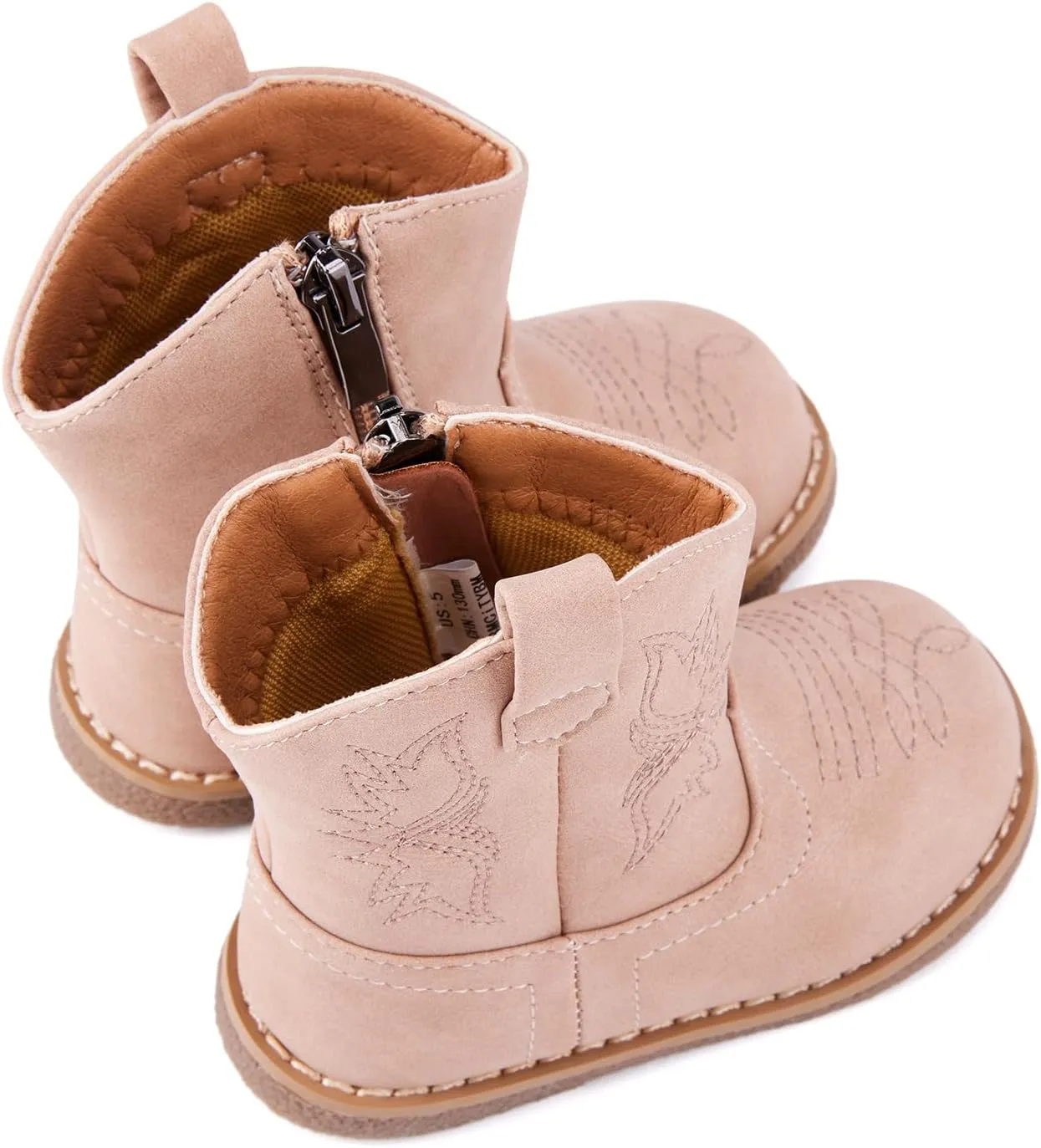 BMCiTYBM Baby Cowboy Cowgirl Boots Infant Western Boots Toddler Boys Girls Round Toe Riding Mid Calf Boots All Seasons for 6 9 12 18 24 Months