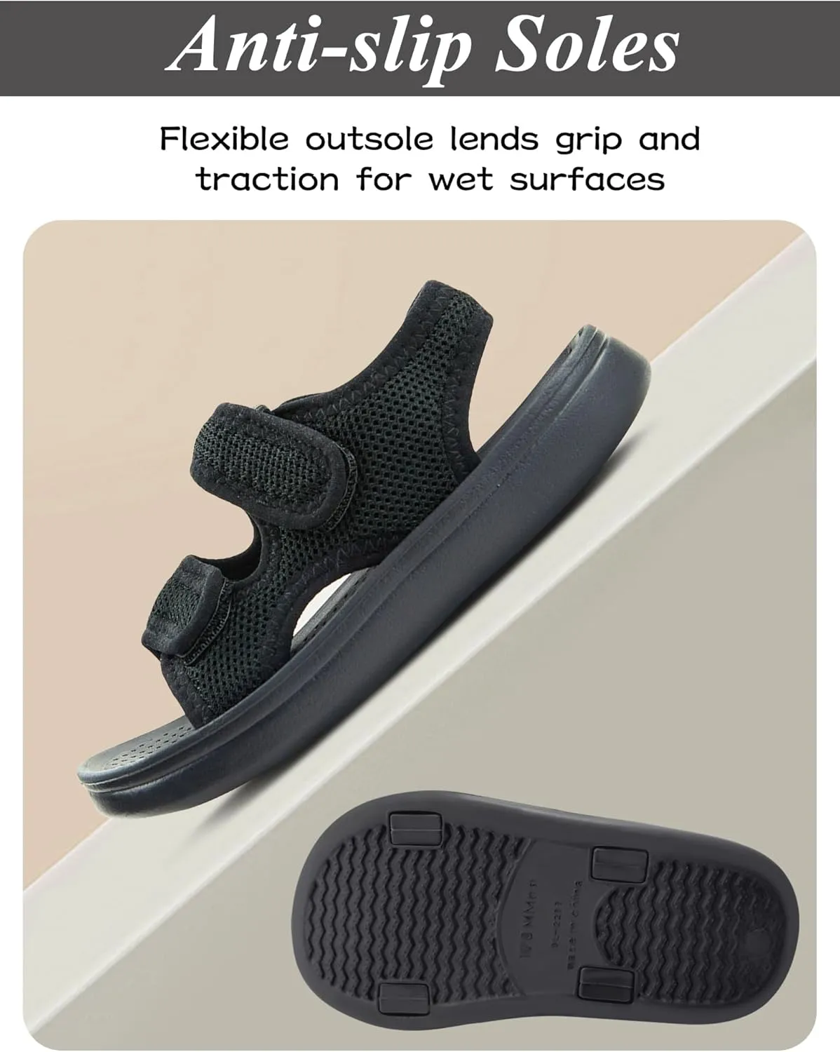 Boys Girls Summer Sandals Double Adjustable Strap Non-Slip Shoes Fashion Open Toe Footwear
