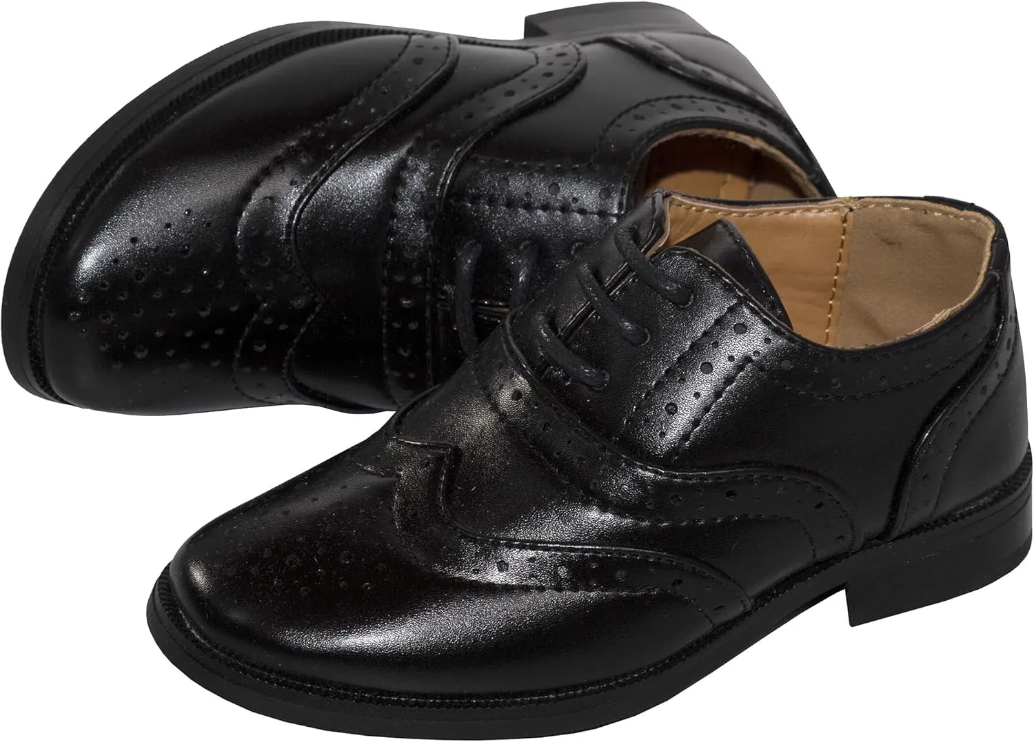 Boys Oxford Pattern Lace Up Formal Dress Shoes for Kids