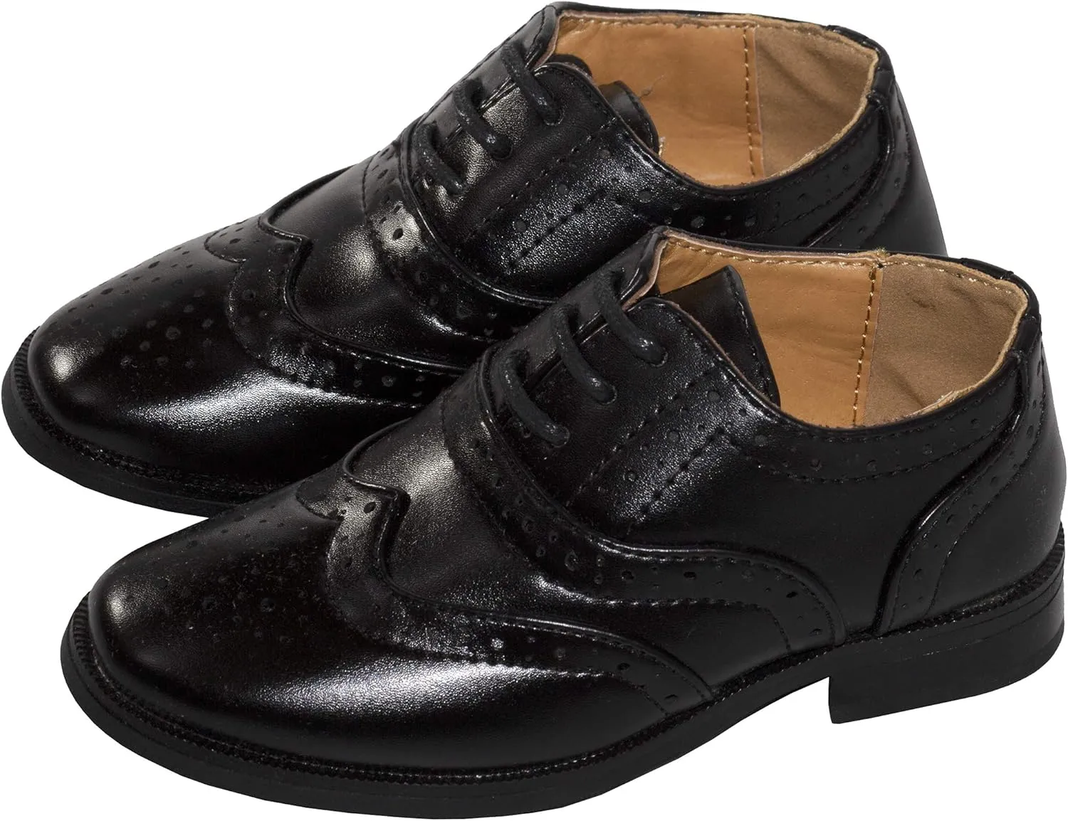 Boys Oxford Pattern Lace Up Formal Dress Shoes for Kids