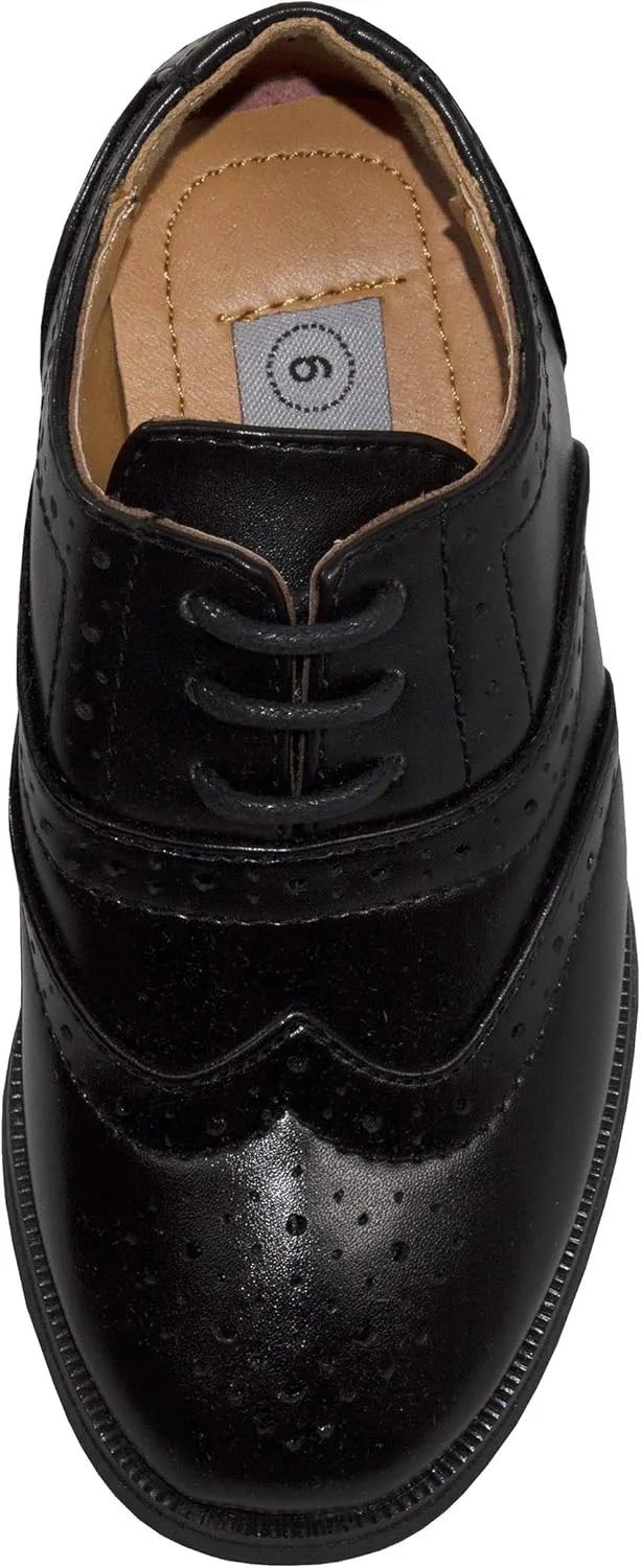 Boys Oxford Pattern Lace Up Formal Dress Shoes for Kids