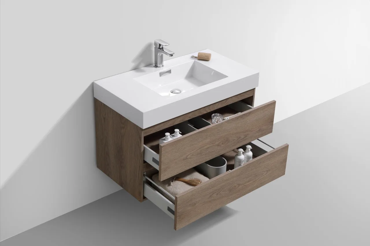 BSL36" BUTTERNUT, Wall Mount Bathroom Vanity