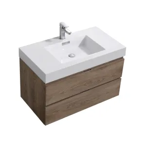 BSL36" BUTTERNUT, Wall Mount Bathroom Vanity