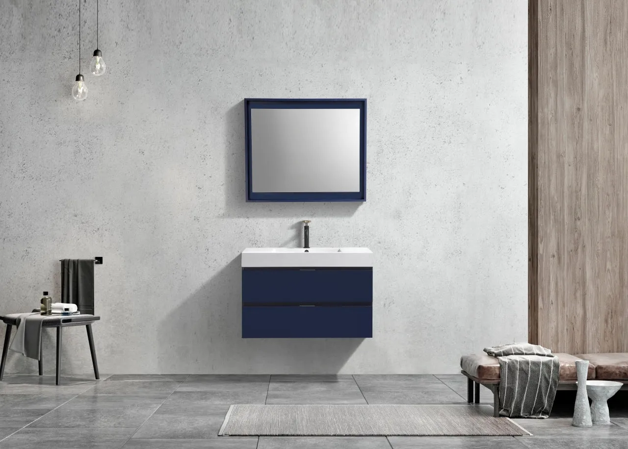 BSL36" Dark Blue , Wall Mount Bathroom Vanity