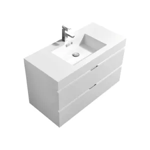 BSL40" High Gloss White, Wall Mount Bathroom Vanity