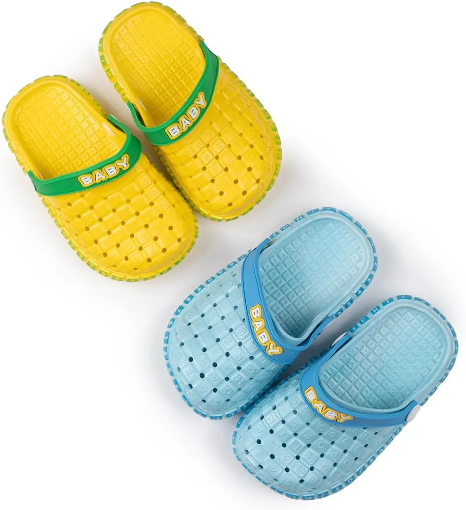 Casazoe Toddler Kids Boys Girls Cute Garden Water Clogs Alphabet Sandals Slip On Shoes Slipper Slides Lightweight Outdoor Summer Infant Children Beach Pool Shoes (Toddler/Little Kids)