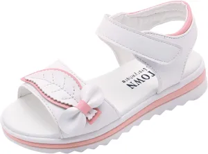 Children Shoes Fashion Flower Thick Sole Sandals Soft Sole Comfortable Princess Sandals Baby Girl Shoes 3-6 Months (White, 5.5-6 Years Little Child)