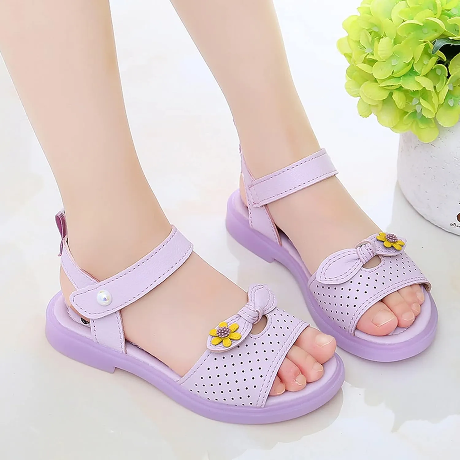 Children Shoes Fashion Flower Thick Sole Sandals Soft Sole Comfortable Princess Sandals Girls Shoes Size 4 Kid
