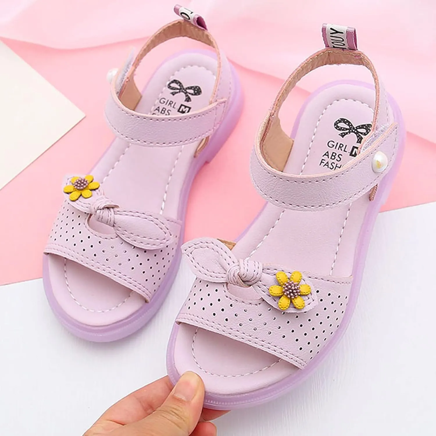 Children Shoes Fashion Flower Thick Sole Sandals Soft Sole Comfortable Princess Sandals Girls Shoes Size 4 Kid