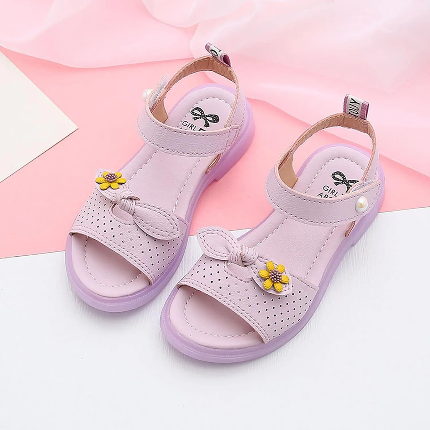 Children Shoes Fashion Flower Thick Sole Sandals Soft Sole Comfortable Princess Sandals Girls Shoes Size 4 Kid