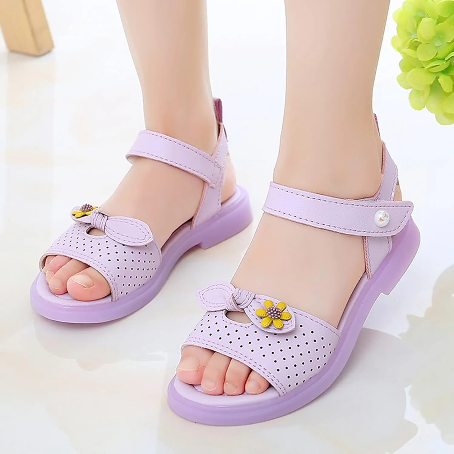 Children Shoes Fashion Flower Thick Sole Sandals Soft Sole Comfortable Princess Sandals Girls Shoes Size 4 Kid