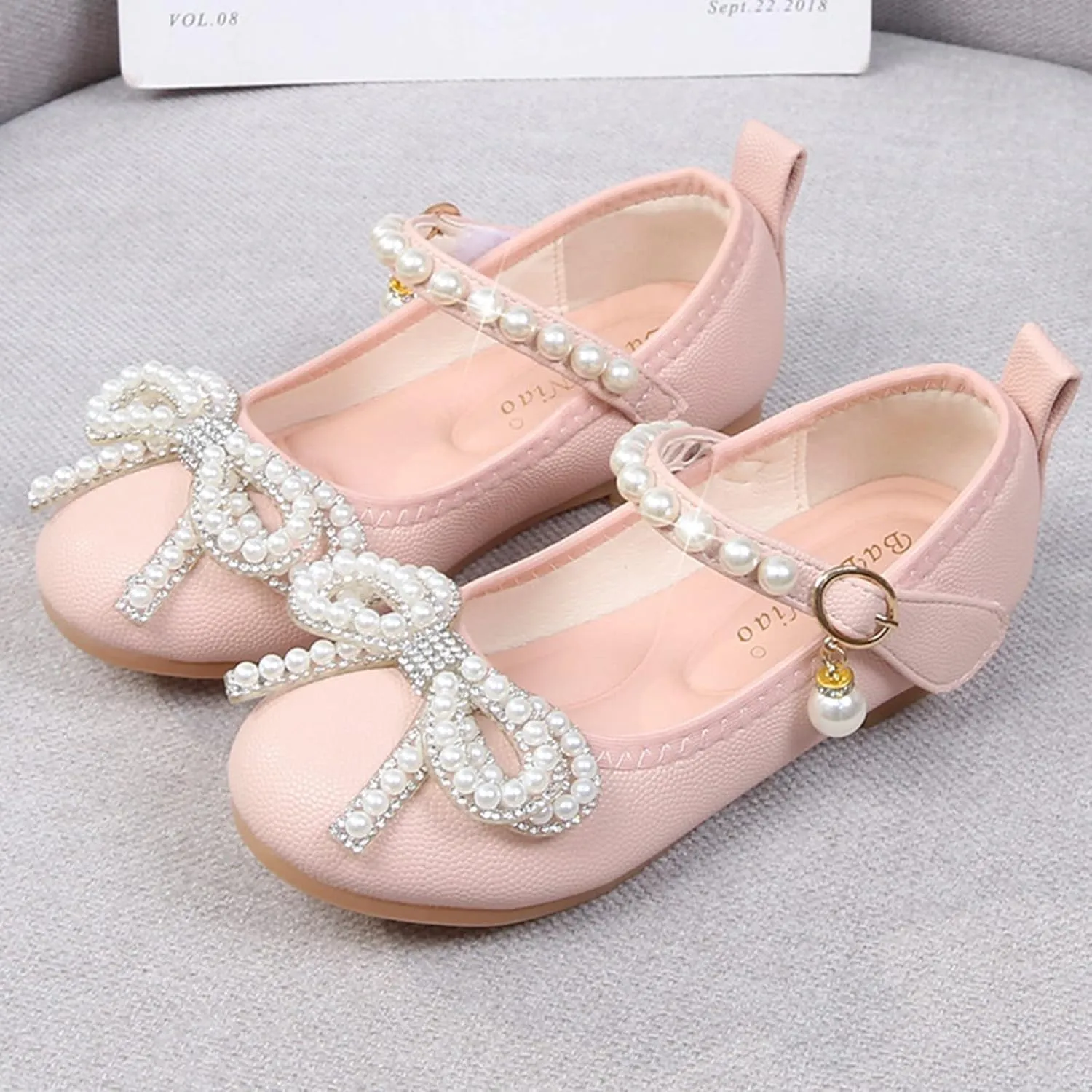 Children Small Leather Shoes Single Shoes Baby Small Leather Shoes Soft Sole Buckle Princess Shoes for Girls Size 3